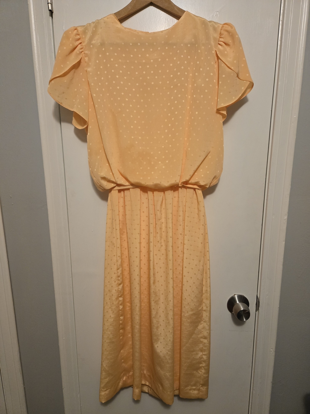 VTG Lady Carol of New York Peach Blouson Dress 12